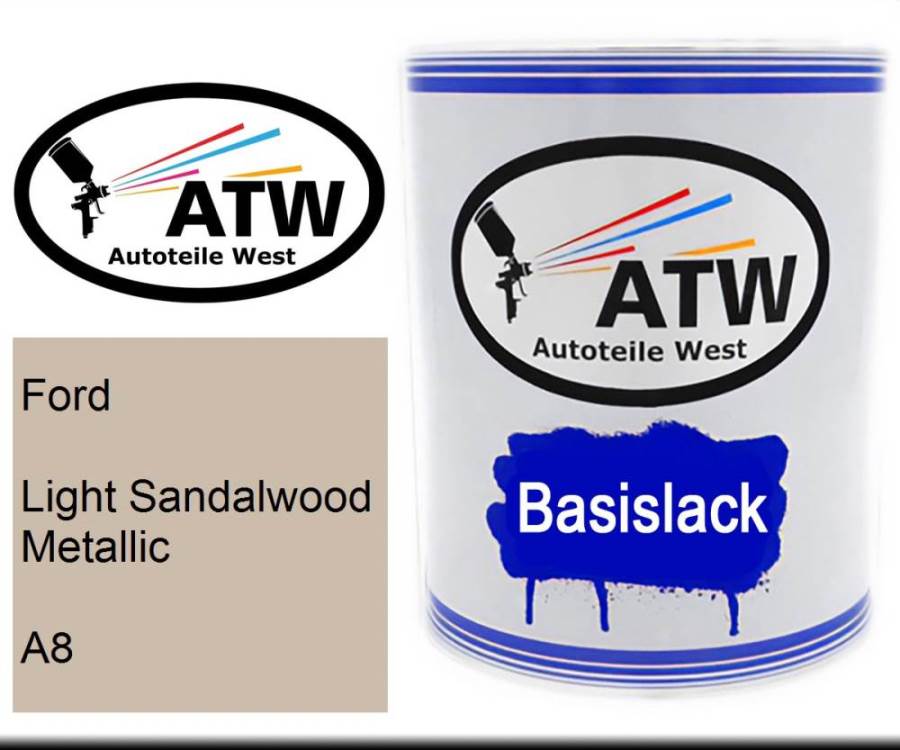 Ford, Light Sandalwood Metallic, A8: 1L Lackdose, von ATW Autoteile West.